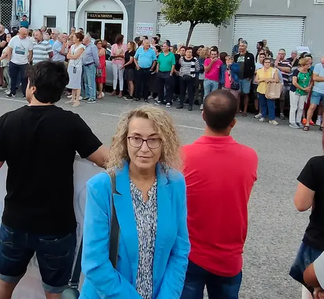 Cristina Fern&aacute;ndez nunha manifestaci&oacute;n en defensa da sanidade